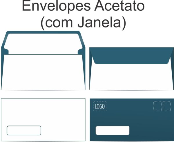 Envelopes ofício com janela de acetato - Ref. 516-PT