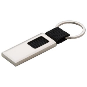 Chaveiro Metal Fosco Retangular e Nylon - Ref. 12271